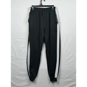 Unbranded Track Pants Mens XL Side Stripe Joggers Black White